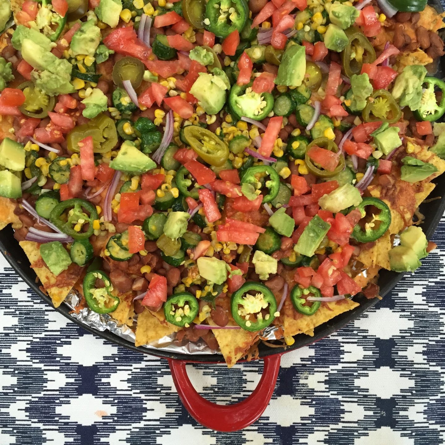 2-Cheese Loaded Veggie Nachos