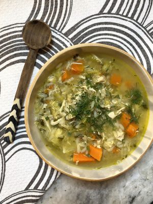 Loaded Herb Lemony Chicken + Cabbage and Rice Soup