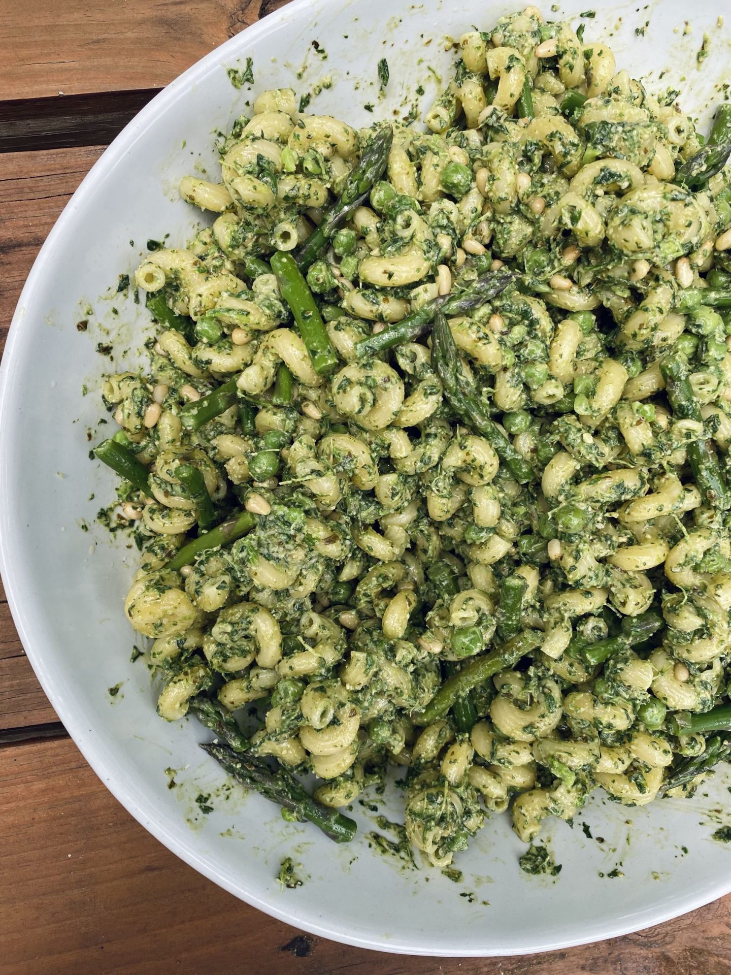 Pesto Pasta with Peas + Asparagus - Natalie Mason