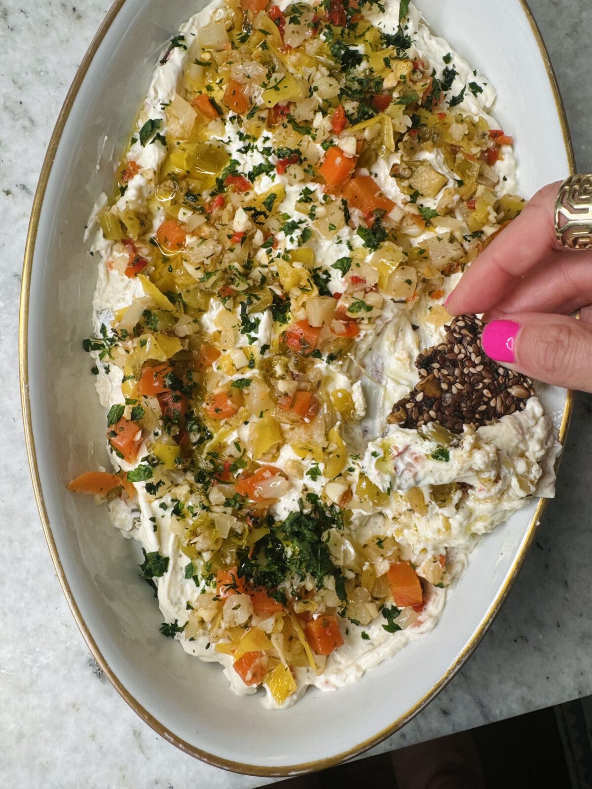 Creamy Giardiniera Dip - Natalie Mason